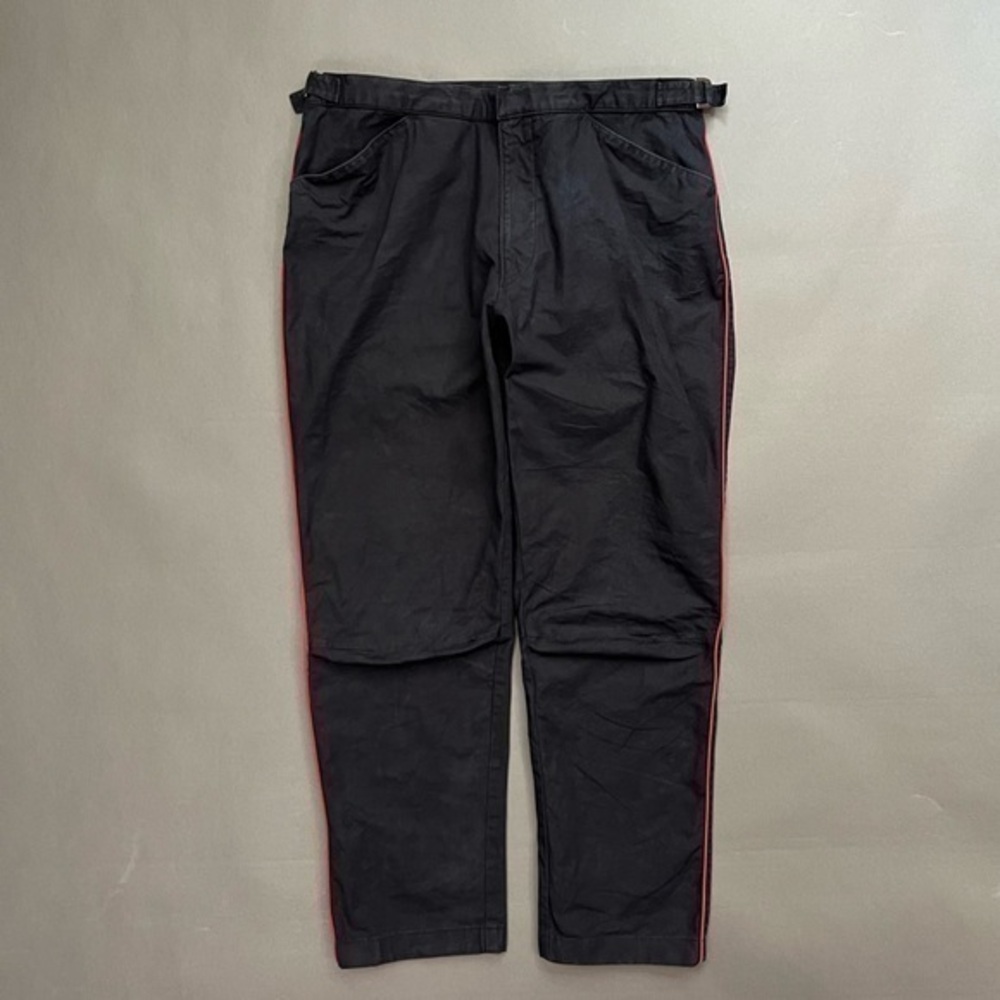 BURBERRY LONDON Military Style Pinstriped Pants with Adjustable Waist
